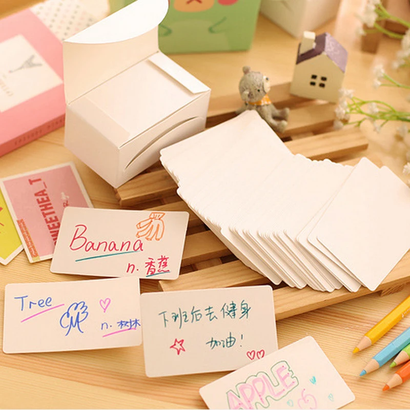 Image 5Boxes DIY Blank White Paper Name Card, Word card, Wedding Party Invitations Cards Free shipping