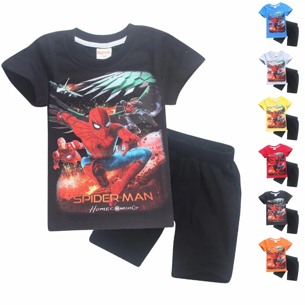 New Boys Spiderman Clothing Sets Kids Summer Cotton Character Short Shirt + shorts 2 Piece Suit Spider-Man Children Set dy65
New Boys Spiderman Clothing Sets Kids Summer Cotton Character Short Shirt + shorts 2 Piece Suit Spider-Man Children Set dy65