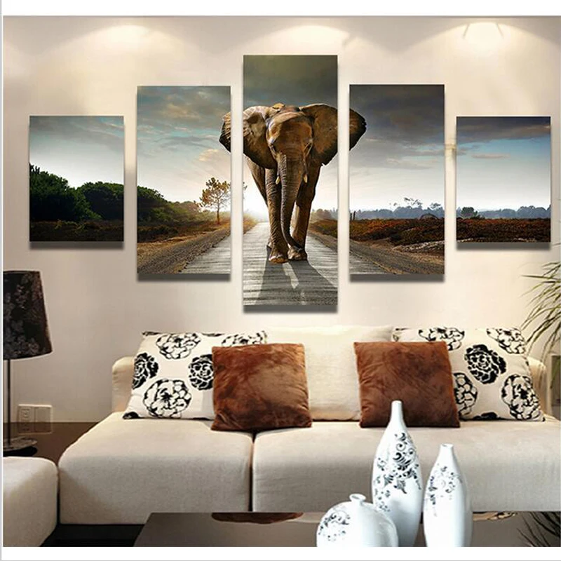 5Pcs 100% HD Printed Huge Abstract Painting On Canvas Animal Painting Wall Art Elephant Picture For Home Decoration No Frame
5Pcs 100% HD Printed Huge Abstract Painting On Canvas Animal Painting Wall Art Elephant Picture For Home Decoration No Frame