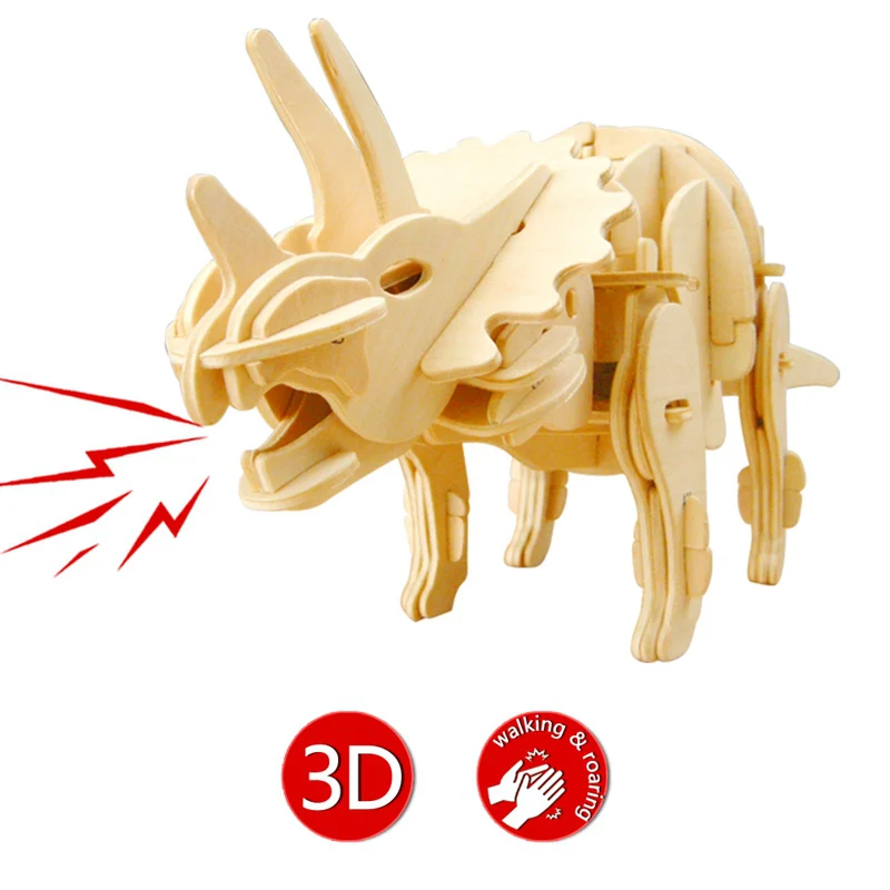 Puzzle Interactif Dinosaure Triceratops 3D DIY En Bois Jouet pour Enfants et Adultes HTB14tiTfsj_B1NjSZFHq6yDWpXao