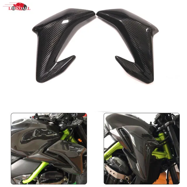 

LJBKOALL 2 PCS Motorcycle Front Side Panels Covers Panel Fairing Cowl Carbon Fiber for Kawasaki Z900 2017-2018 Free Shipping