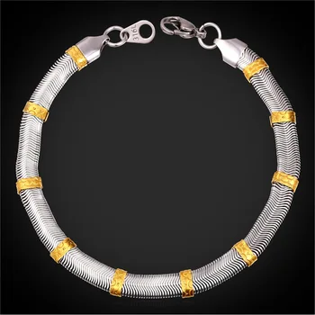 Stainless Steel Bracelet For Men Jewelry Gift 21CM 316L Stamp Two-Tone Gold Snake Chain Bracelet Cool GH1632
Stainless Steel Bracelet For Men Jewelry Gift 21CM 316L Stamp Two-Tone Gold Snake Chain Bracelet Cool GH1632