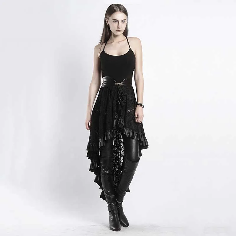 Black Floral Lace & PVC Asymmetrical Ruffles Victorian Steampunk Skirt Gothic Skirts For Women (Match Corset Burlesque Costumes)
Black Floral Lace & PVC Asymmetrical Ruffles Victorian Steampunk Skirt Gothic Skirts For Women (Match Corset Burlesque Costumes)