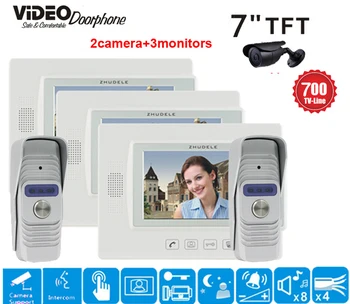 ZHUDELE 7'' TFT LCD Wired Video Door Phone Visual Video Intercom Speakerphone Intercom System With Waterproof Outdoor IR Camera
ZHUDELE 7'' TFT LCD Wired Video Door Phone Visual Video Intercom Speakerphone Intercom System With Waterproof Outdoor IR Camera