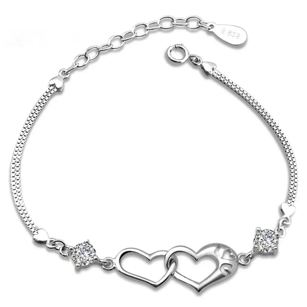 Great Dual Love Heart Wristband Bracelet Rhinestone Bangle Women Jewelry Gift
Great Dual Love Heart Wristband Bracelet Rhinestone Bangle Women Jewelry Gift