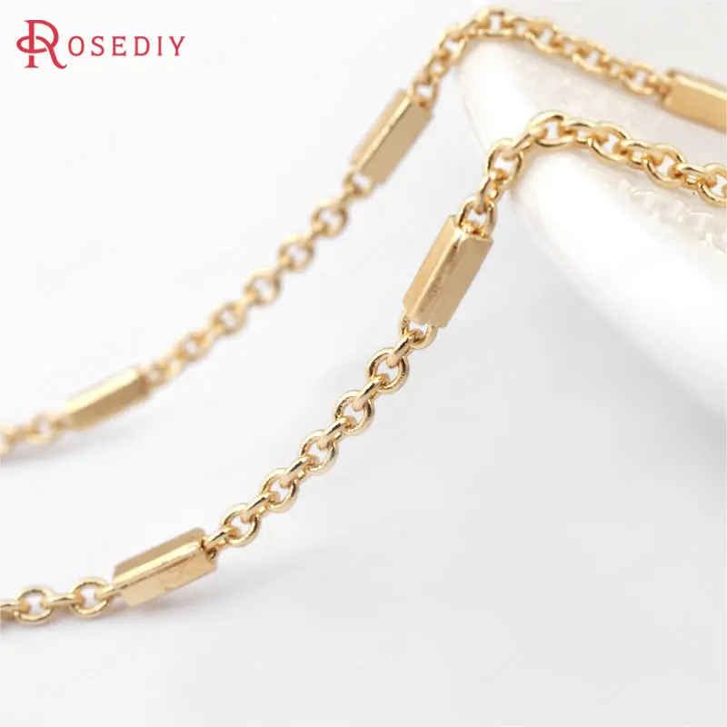 2 Meters 1.6MM 24K Champagne Gold Color Copper Round O Shape Link with Rectangle Tube Chains Necklace Chains High Quality
2 Meters 1.6MM 24K Champagne Gold Color Copper Round O Shape Link with Rectangle Tube Chains Necklace Chains High Quality
