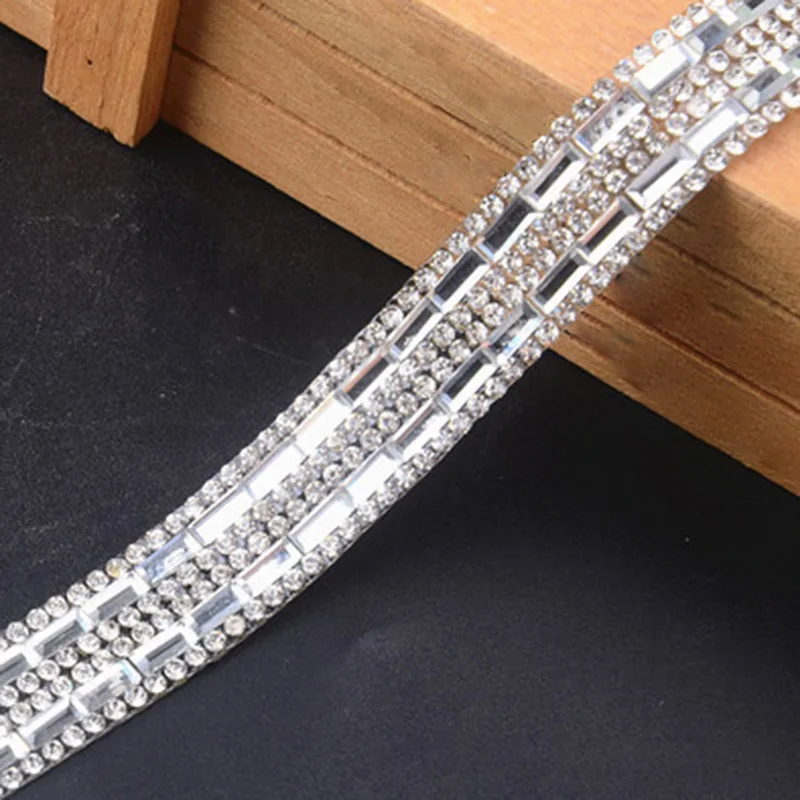 Bridal Ribbon 1pcs Set Rhinestone Beaded Trim Embellishments Silver On Applique Durable Practical High quality
Bridal Ribbon 1pcs Set Rhinestone Beaded Trim Embellishments Silver On Applique Durable Practical High quality