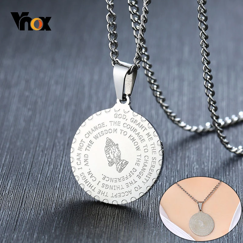 Vnox Serenity Lords Prayer Necklaces for Women Man Good Luck God Bless You Daily Wear Stainless Steel Jewelry
Vnox Serenity Lords Prayer Necklaces for Women Man Good Luck God Bless You Daily Wear Stainless Steel Jewelry