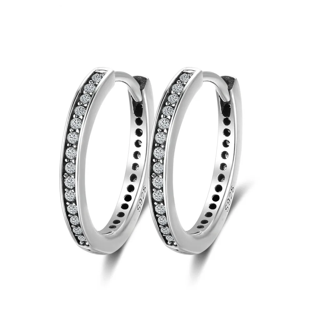 Authentic 925 Sterling Silver Pan Earring Signature Hoop With Crystal Studs Earrings For Women Wedding Gift Fine Jewelry
Authentic 925 Sterling Silver Pan Earring Signature Hoop With Crystal Studs Earrings For Women Wedding Gift Fine Jewelry