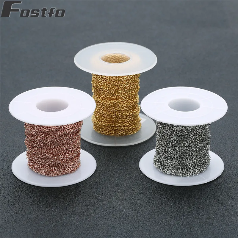 10Yards/roll 1/1.5/2/2.5/3mm Stainless Steel Chain Bulk Gold Steel Rose Gold Chain For Women Fashion Necklace Making Accessories
10Yards/roll 1/1.5/2/2.5/3mm Stainless Steel Chain Bulk Gold Steel Rose Gold Chain For Women Fashion Necklace Making Accessories