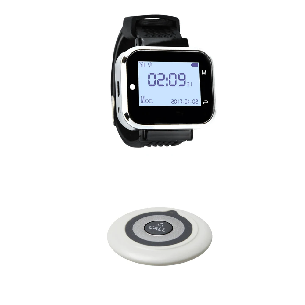 JINGLE BELLS 1 Call Button+1 Watch pager Receiver Wireless Service Call Bells Wireless Restaurant Guest Calling Systems Hotel
JINGLE BELLS 1 Call Button+1 Watch pager Receiver Wireless Service Call Bells Wireless Restaurant Guest Calling Systems Hotel