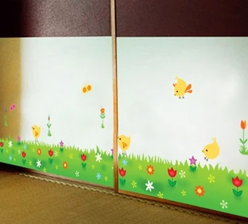 quality cute chicken wall stickers grass border wallpaper adesivo