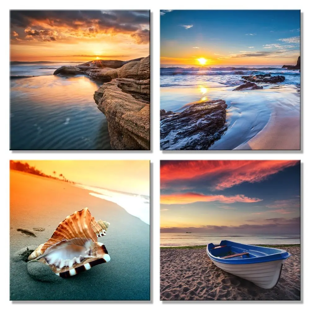 Canvas Painting Wall Art Pictures 4 Panel Modern Modular Pictures Prints on Beach Seascape Painting Sea Boat Sunset No Frame
Canvas Painting Wall Art Pictures 4 Panel Modern Modular Pictures Prints on Beach Seascape Painting Sea Boat Sunset No Frame