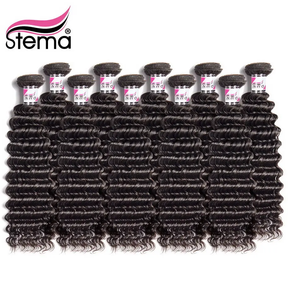Stema Brazilian Hair Weave Deep Wave Bundles 10Pcs/lot 100% Human Hair Natural Color Hair Remy Hair Extension Free Shipping
Stema Brazilian Hair Weave Deep Wave Bundles 10Pcs/lot 100% Human Hair Natural Color Hair Remy Hair Extension Free Shipping