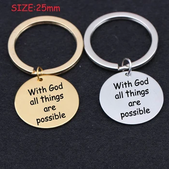 Stainless Steel Keychain Engraved With God All Things Are Possible Suitable For Everyone Unisex Key Tag Key Ring Holder
Stainless Steel Keychain Engraved With God All Things Are Possible Suitable For Everyone Unisex Key Tag Key Ring Holder