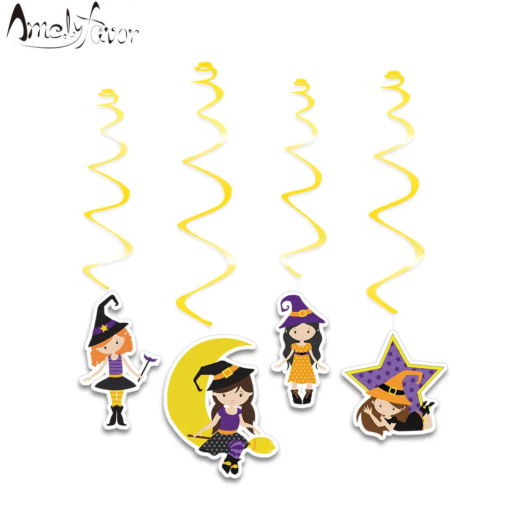 Halloween Theme Series 4 Ceiling Hanging Swirl Decoration magic Witches moon star Halloween Party Decorations Supplies
Halloween Theme Series 4 Ceiling Hanging Swirl Decoration magic Witches moon star Halloween Party Decorations Supplies