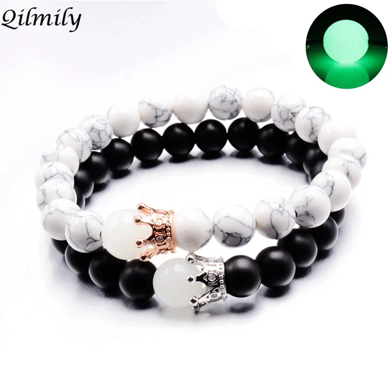Qilmily Natural Volcanic Sandstone Glow In Dark Crown Couple Beads Bracelet for Women Men Yoga Charm Energy Bangle Gift Souvenir
Qilmily Natural Volcanic Sandstone Glow In Dark Crown Couple Beads Bracelet for Women Men Yoga Charm Energy Bangle Gift Souvenir