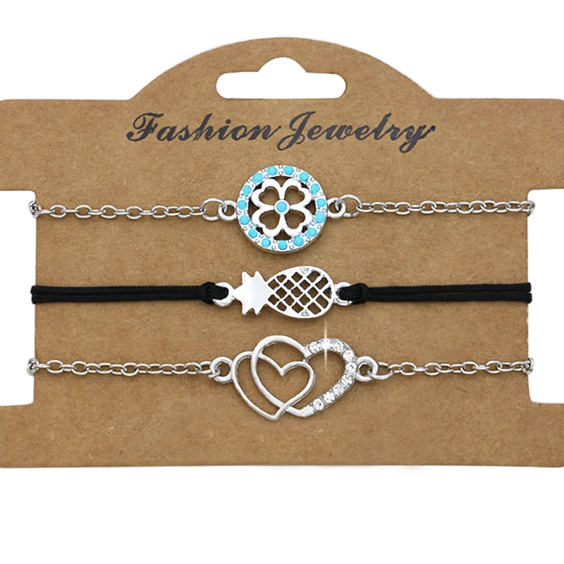 JAKONGO Antique Silver Plated Clover Heart Pineapple Charm Anklets for Women Beach Chain Body Jewelry Bracelet DIY 3pcs/lot
JAKONGO Antique Silver Plated Clover Heart Pineapple Charm Anklets for Women Beach Chain Body Jewelry Bracelet DIY 3pcs/lot