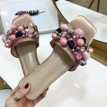 Summer Women Slippers Fashion String Beads Shoes Woman Slip on Flats Female Slides Black Pink Plus Size zapatos de mujer 2019
Summer Women Slippers Fashion String Beads Shoes Woman Slip on Flats Female Slides Black Pink Plus Size zapatos de mujer 2019