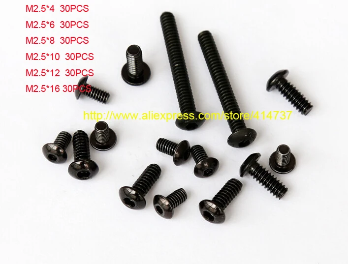 120pcs/lot ISO7380 Grade12.9 M2.5 Hexagon Socket Button Head Screw Kit M2*4/6/8/10/12/16 Accessories
120pcs/lot ISO7380 Grade12.9 M2.5 Hexagon Socket Button Head Screw Kit M2*4/6/8/10/12/16 Accessories