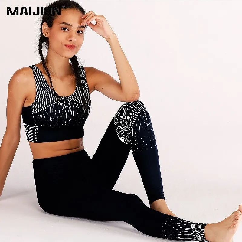 MAIJION New Printing Yoga Sets Women Padded Bra + Slim Pants Breathable Elastic Fitness Suits Ladies Sport Gym Sportswear Sets
MAIJION New Printing Yoga Sets Women Padded Bra + Slim Pants Breathable Elastic Fitness Suits Ladies Sport Gym Sportswear Sets