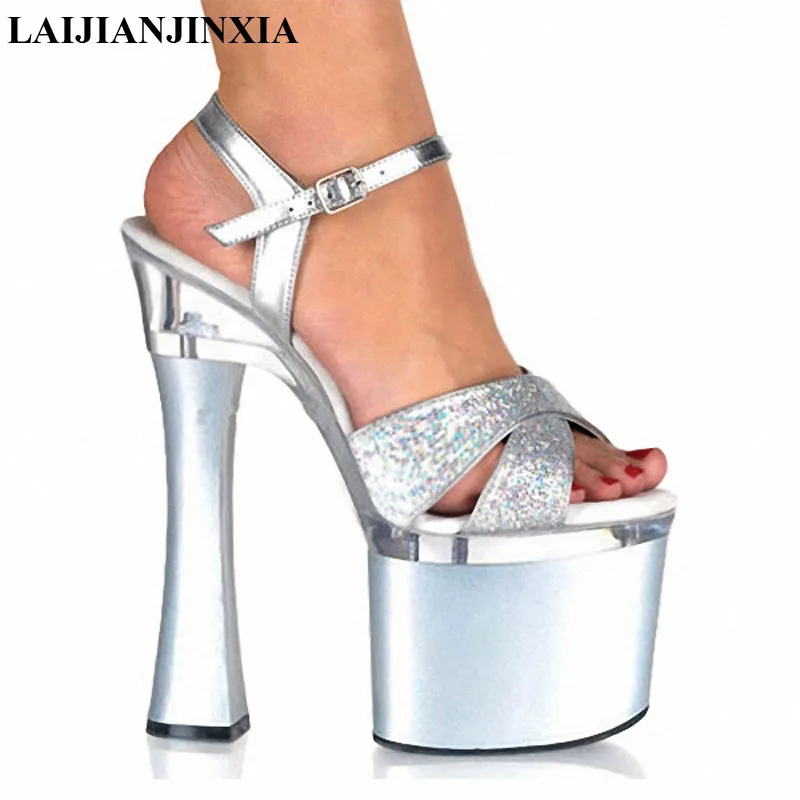 Фото Модная обувь Supermodel Catwalk на высоком каблуке 18 см женские свадебные сандалии 7