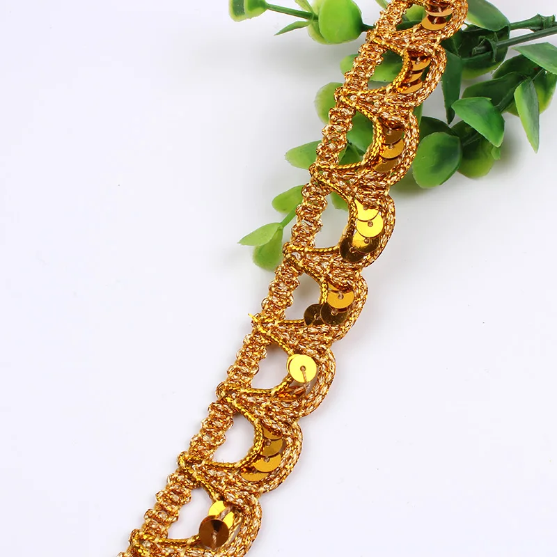 18/20mm Gold Silver Sequined Lace Ribbon Sewing Garment Fabric Trims Wedding Party Cosplay Dress Skirts Decoration lace supplier
18/20mm Gold Silver Sequined Lace Ribbon Sewing Garment Fabric Trims Wedding Party Cosplay Dress Skirts Decoration lace supplier