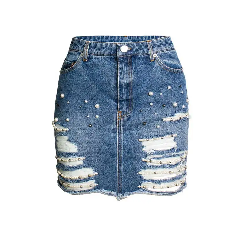 Women 3XL Fashion Ripped Pencil Jeans Skirt Pearl Distressed Bodycon Casual High Waist Stretch Hole Short Denim Skirt Large Size
Women 3XL Fashion Ripped Pencil Jeans Skirt Pearl Distressed Bodycon Casual High Waist Stretch Hole Short Denim Skirt Large Size