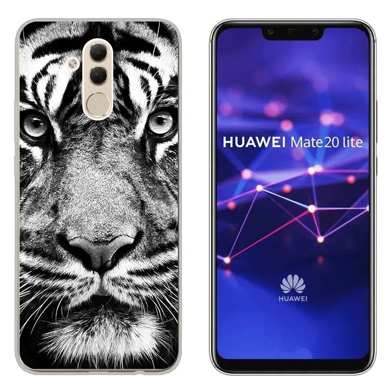 sFor Huawei Mate 20 Lite Patterned Clear Slim Ultra Thin Soft TPU Gel Case Cover (2)