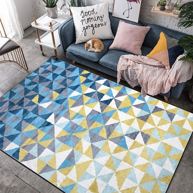 Nordic Minimalist Carpets and Rugs Living Room Bedroom Kids Room Yellow Blue Geometric Print Floor Mat Bathroom Non-Slip Tapetes
Nordic Minimalist Carpets and Rugs Living Room Bedroom Kids Room Yellow Blue Geometric Print Floor Mat Bathroom Non-Slip Tapetes