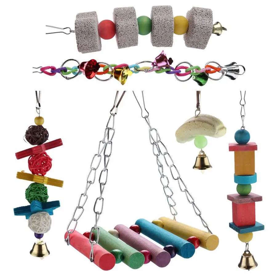 6pcs Bird Toys Hanging Bell Pet Bird Parakeet Budgie Cockatiel Cage Hammock Swing Toy for Parrot Brain Games Dropshipping
6pcs Bird Toys Hanging Bell Pet Bird Parakeet Budgie Cockatiel Cage Hammock Swing Toy for Parrot Brain Games Dropshipping