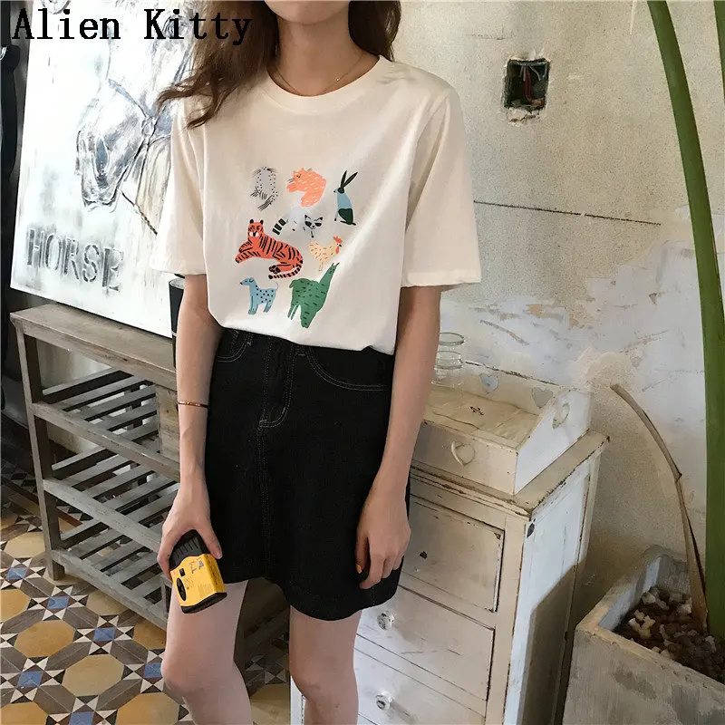 Alien Kitty Summer Hot Casual New Style Short Sleeves O-Neck Basic 2019 Vintage Brief Print Women Fashion Simple Loose T-shirts
Alien Kitty Summer Hot Casual New Style Short Sleeves O-Neck Basic 2019 Vintage Brief Print Women Fashion Simple Loose T-shirts