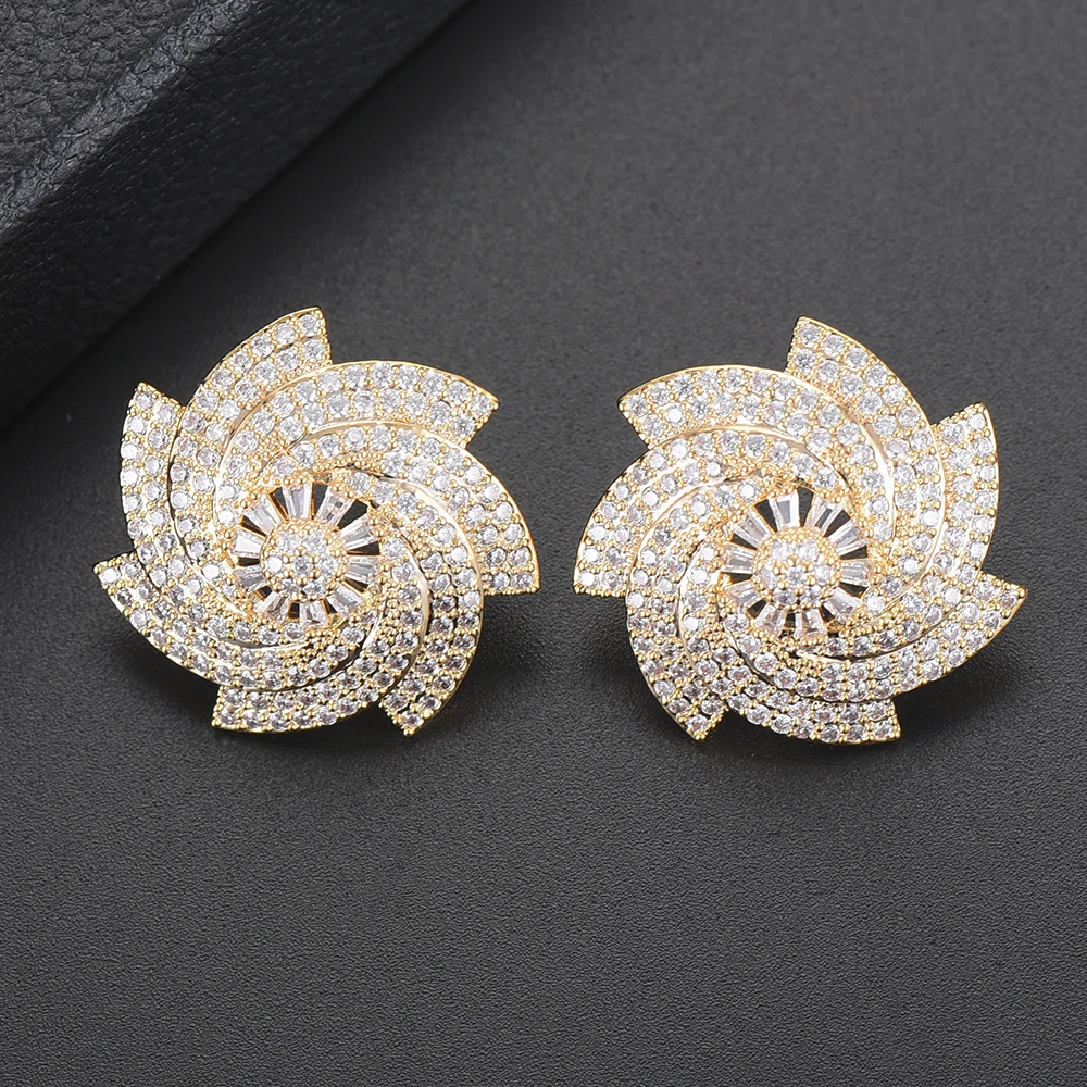 24*24 mm Fashion Korean Style Windmill Shape AAA Cubic Zirconia Inlaid Stud Earrings Jewelry boucle d'oreille femme 2018
24*24 mm Fashion Korean Style Windmill Shape AAA Cubic Zirconia Inlaid Stud Earrings Jewelry boucle d'oreille femme 2018