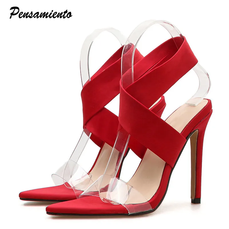 New arrive Women Sandals Sexy transparent Elastic cross strap Gladiator sandals Pointed toe thin high heels Summer shoes woman
New arrive Women Sandals Sexy transparent Elastic cross strap Gladiator sandals Pointed toe thin high heels Summer shoes woman