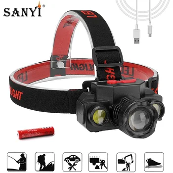 Outdoor Camping Headlight Portable Mini XPE+2*COB LED Headlamp USB Charging 18650 Headlights Fishing Head Flashlight
Outdoor Camping Headlight Portable Mini XPE+2*COB LED Headlamp USB Charging 18650 Headlights Fishing Head Flashlight