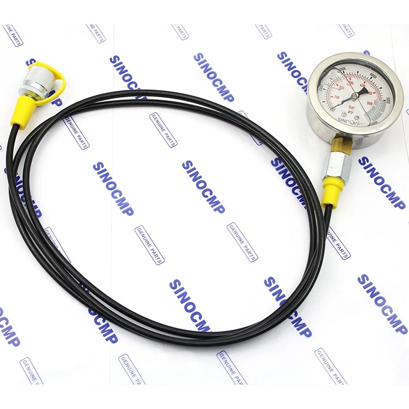 SINOCMP Excavator Hydraulic Pressure Test Gauge Kit (6)