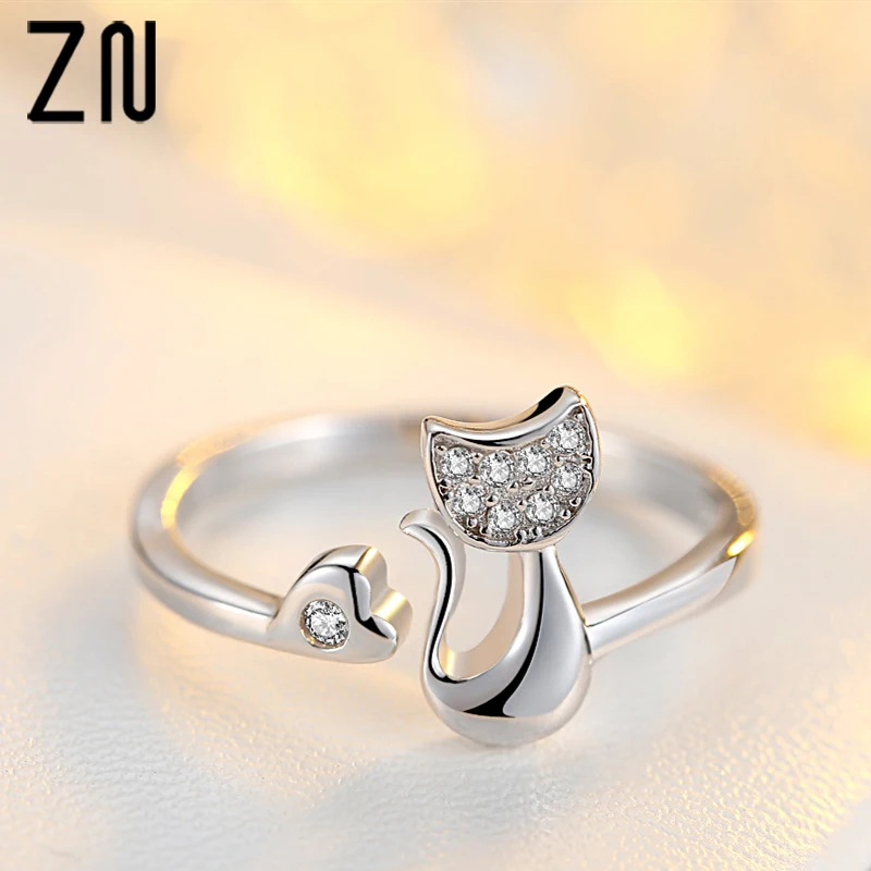 ZN Charm Crystal Top Quality Cubic Zirconia Crystal Inlaid Cute Animal Cat Ring for Women/Girls
ZN Charm Crystal Top Quality Cubic Zirconia Crystal Inlaid Cute Animal Cat Ring for Women/Girls