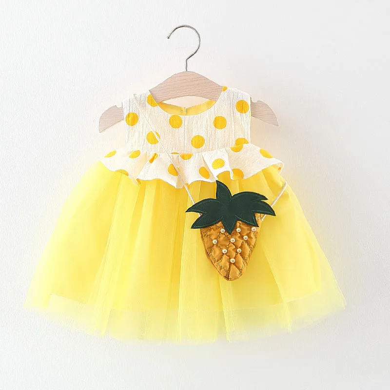 Летние платья для девочек маленьких одежда младенцев в горошек дети принцесса 2019