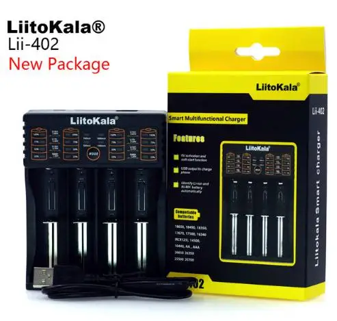 2018 Liitokala Lii402 18650 battery charger 1.2V 3.7V 3.2V AA / AAA 26650 10440 14500 NiMH lithium battery smart charger
2018 Liitokala Lii402 18650 battery charger 1.2V 3.7V 3.2V AA / AAA 26650 10440 14500 NiMH lithium battery smart charger