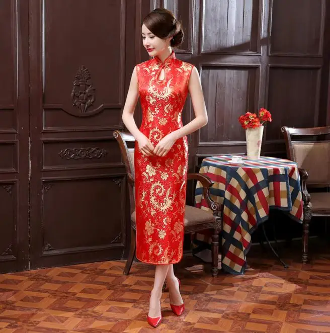 Summer New Red Chinese Women Long Dress Traditional Satin Cheongsam Qipao Sexy Dripping Sleeveless Dress S M L XL XXL NC022
Summer New Red Chinese Women Long Dress Traditional Satin Cheongsam Qipao Sexy Dripping Sleeveless Dress S M L XL XXL NC022