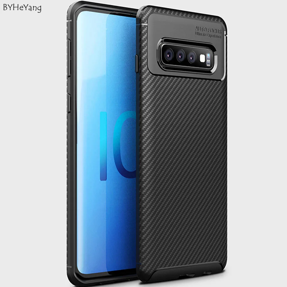 BYHeYang For Samsung Galaxy S10 Case Shockproof Carbon Fiber Bumper Rugged TPU Silcone Protector Case Cover For Samsung S10 S 10
BYHeYang For Samsung Galaxy S10 Case Shockproof Carbon Fiber Bumper Rugged TPU Silcone Protector Case Cover For Samsung S10 S 10