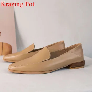 Krazing Pot 2019 soft genuine leather low heels slip on square toe pregnant comfortable campus office lady vintage pumps Ldf3
Krazing Pot 2019 soft genuine leather low heels slip on square toe pregnant comfortable campus office lady vintage pumps Ldf3