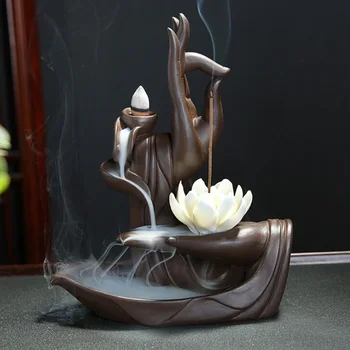 21.8*16.5*7.8cm Purple Clay Buddha Lotus Incense Burner Backflow Incense Cones Stick Holder Garden Home Decor Incense Burners
21.8*16.5*7.8cm Purple Clay Buddha Lotus Incense Burner Backflow Incense Cones Stick Holder Garden Home Decor Incense Burners