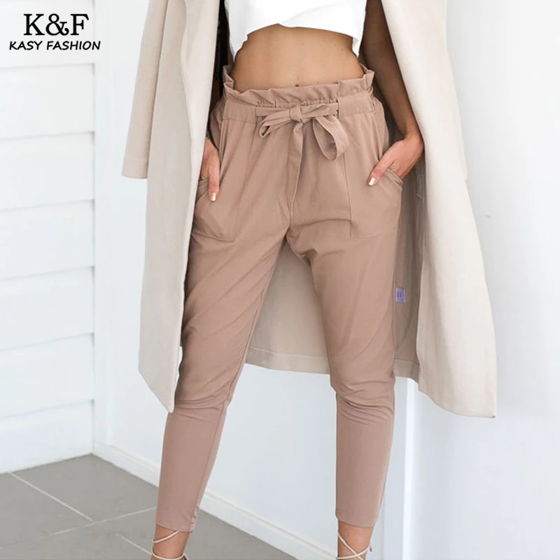Women Summer Pencil Pants Tie Waist Pants 2018 Khaki Elegant Ruffle Bow Peg Cropped Pants Mujer Brief Pockets Work Pants
Women Summer Pencil Pants Tie Waist Pants 2018 Khaki Elegant Ruffle Bow Peg Cropped Pants Mujer Brief Pockets Work Pants