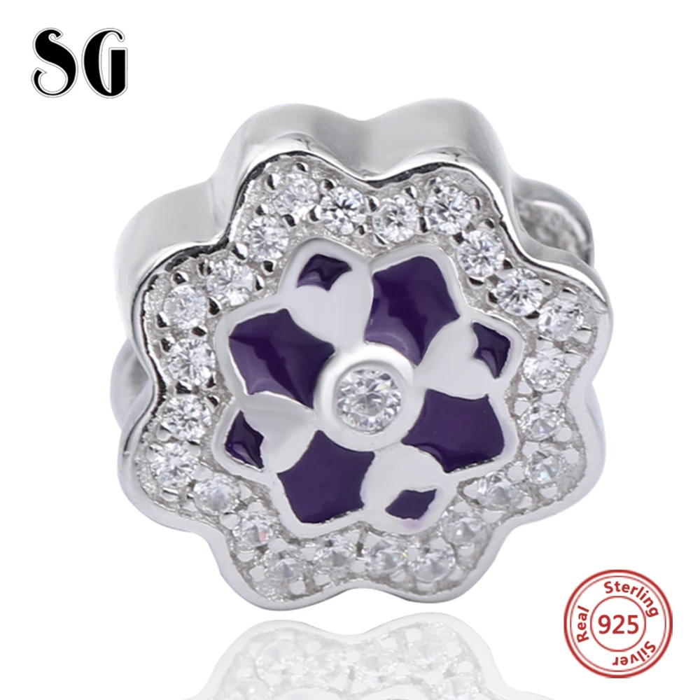 925 Sterling Silver CZ Purple Flower Love Beads For Women Fit Original European Charms Bracelet Fashion DIY Jewelry for women
925 Sterling Silver CZ Purple Flower Love Beads For Women Fit Original European Charms Bracelet Fashion DIY Jewelry for women