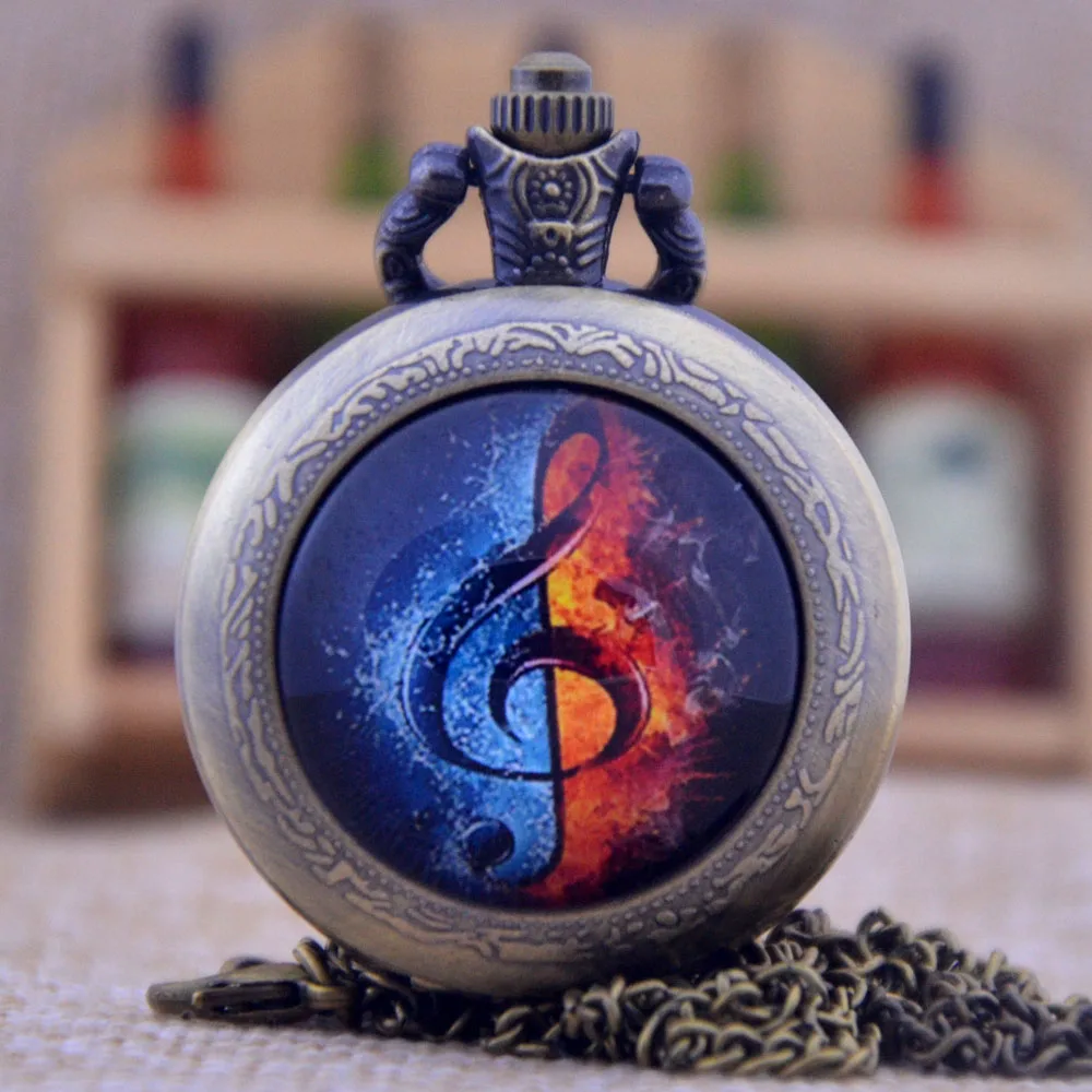 New Arrivals Note Treble Clef Music Black/Bronze/Silver Glass Dome Design Quartz Pocket Watch Necklace Men Women Watch Gift P491
New Arrivals Note Treble Clef Music Black/Bronze/Silver Glass Dome Design Quartz Pocket Watch Necklace Men Women Watch Gift P491