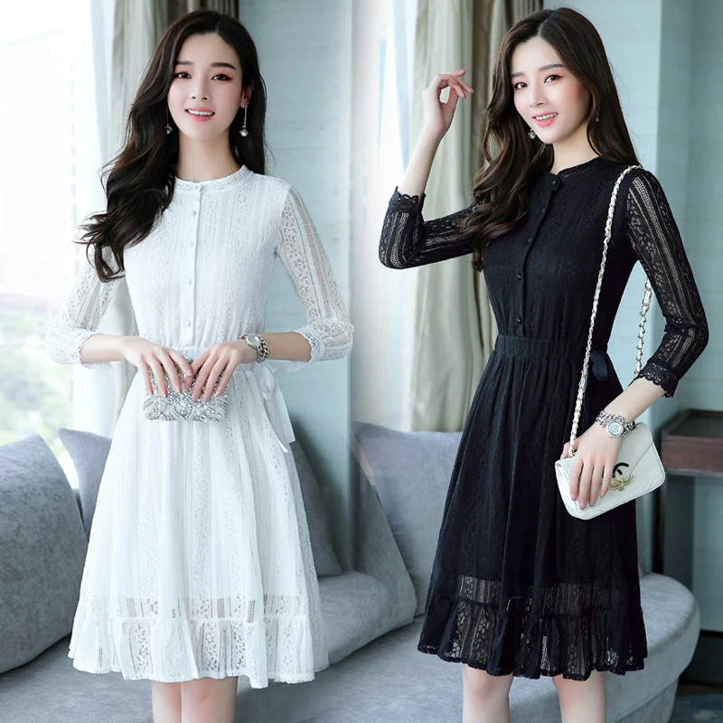 2019 Autumn Winter Plus Size Vintage Black Lace Midi Dresses Women Elegant Bodycon Dress Party Long Sleeve White Runway Vestidos
2019 Autumn Winter Plus Size Vintage Black Lace Midi Dresses Women Elegant Bodycon Dress Party Long Sleeve White Runway Vestidos