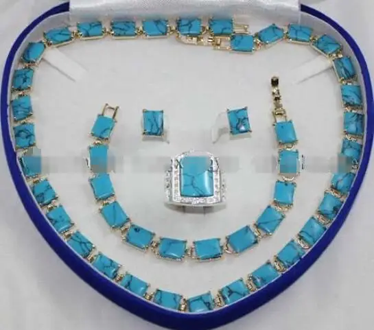 Free shipping hot sale Women Bridal Wedding Jewelry >>Blue Turquoise Link Bracelet/ Earrings /Ring / Necklace Jewelry Set
Free shipping hot sale Women Bridal Wedding Jewelry >>Blue Turquoise Link Bracelet/ Earrings /Ring / Necklace Jewelry Set