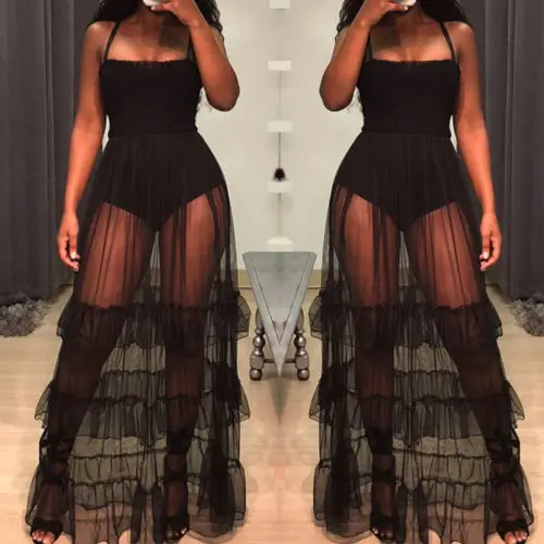 Women Lady Summer Sleeveless Boho Casual Long Maxi Party Beach Dress Sundress Ladies See-through Mesh Dress
Women Lady Summer Sleeveless Boho Casual Long Maxi Party Beach Dress Sundress Ladies See-through Mesh Dress