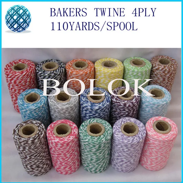 1000pcs/lot divine twine thin 4ply twine (110Yards/spool), cotton bakers twine 22kinds color wholesales
1000pcs/lot divine twine thin 4ply twine (110Yards/spool), cotton bakers twine 22kinds color wholesales